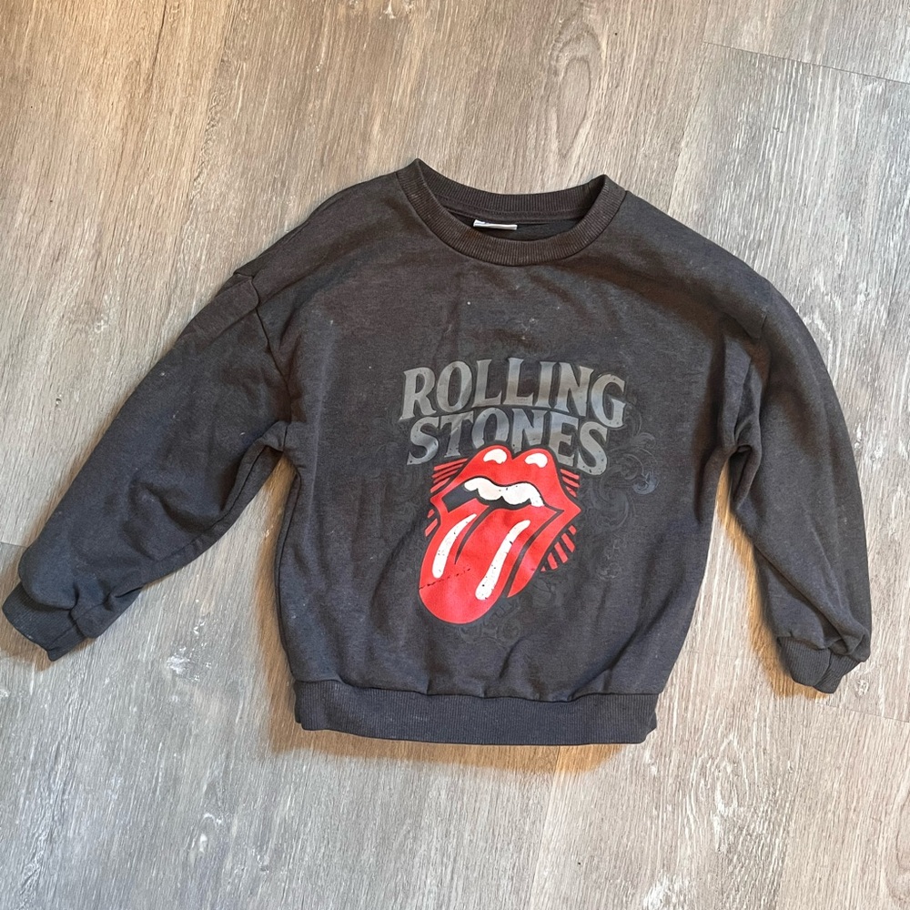 The Rolling Stones Kids Charcoal Sweatshirt with Red Logo